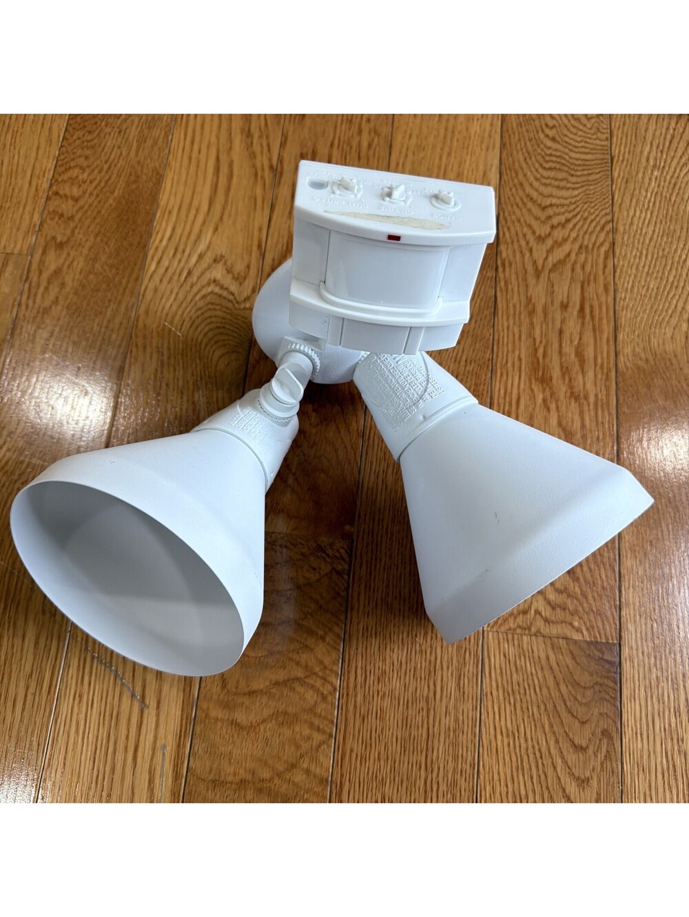5416 Motion Sensor Security Flood Light Dual Head Outdoor White 120V 240W